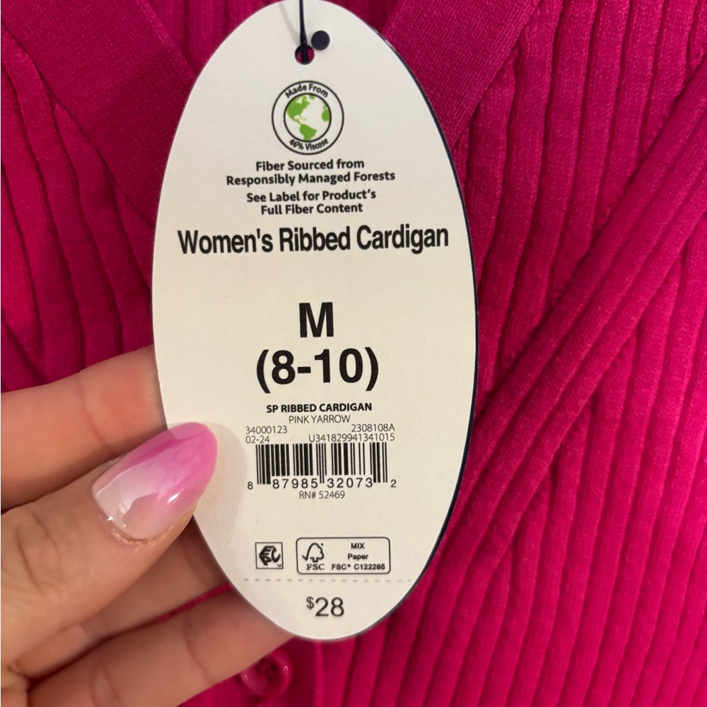 Scoop NYC Pink Women's Cardigan Sweater - Picture 3 of 3